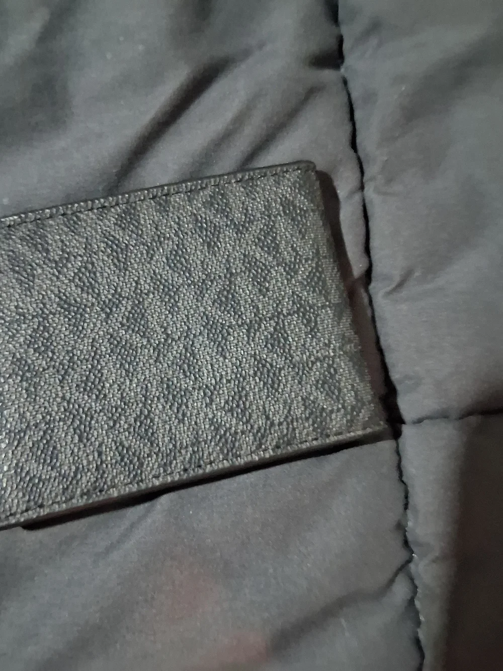 Michael Kors Black Pebbled Leather Card Holder with Gold Logo